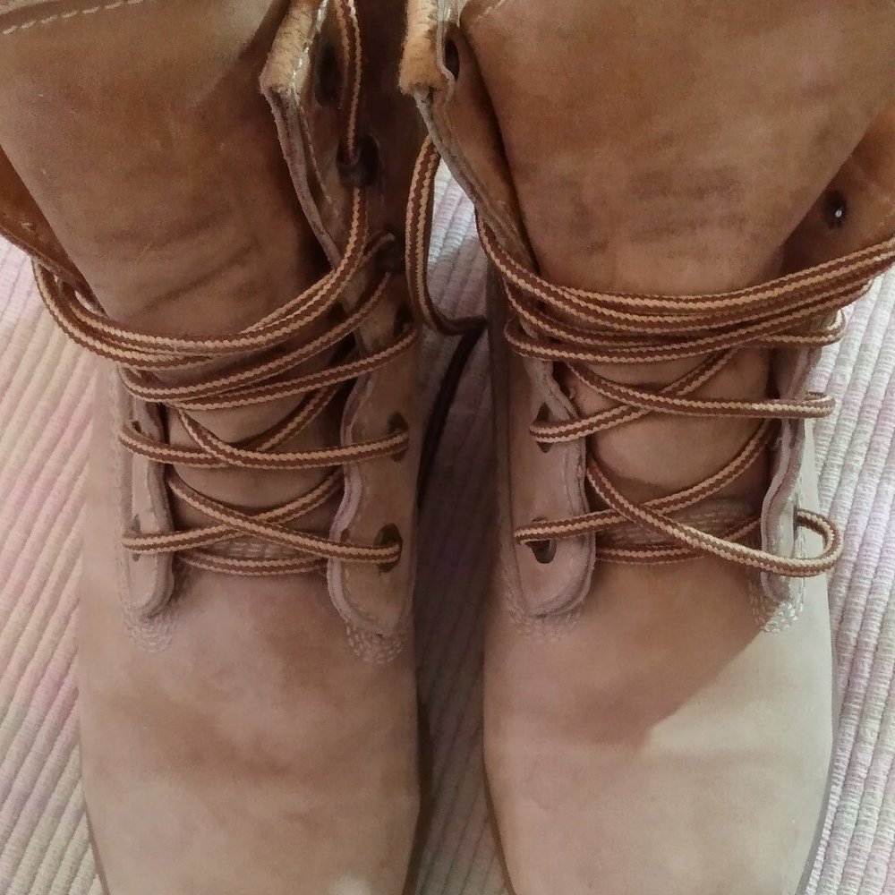 Women's J. Crew Tan Work Boots Sz 6 - 6.5 Waterproof, Combat, Construction